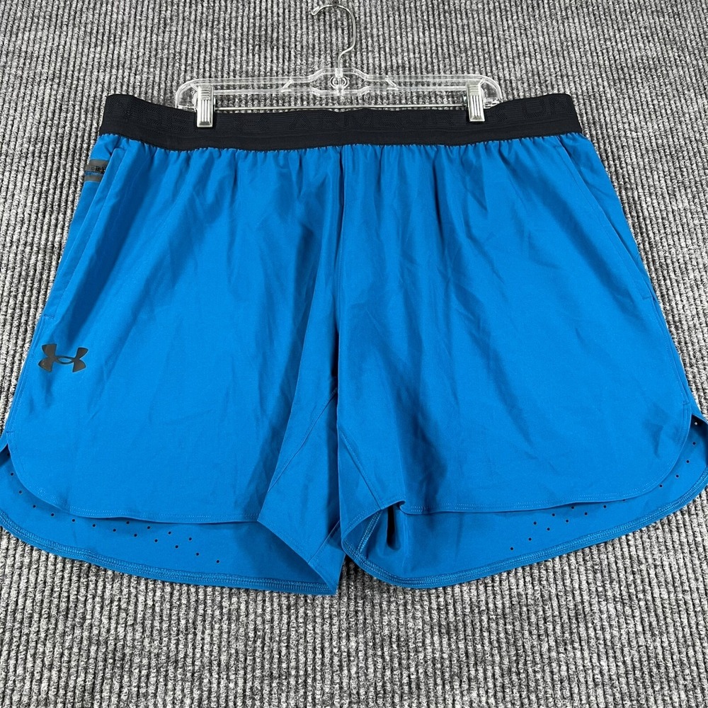 Under Armour Shorts Mens 2XL XXL Blue Fitted Peak Woven Active Casual New